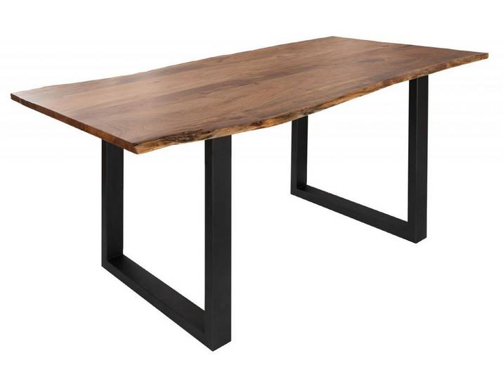 Massivmoebel24 Esstisch FREEFORM (Massivholz, Massivholztisch), Baumtisch Akazie 140x90x76 natur Beine anthrazit matt FREEFORM 3
