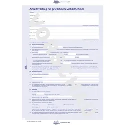 Avery Zweckform Arbeitsvertrag A4 für gewerbl. Arbeitnehmer 2-seitig