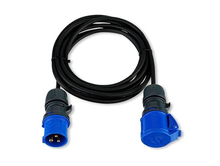 REV 0577710555 CEE verlengkabel, verlengkabel Caravan IP44. 5m 3680W, zwart