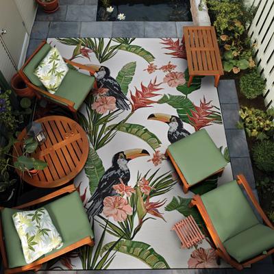 Dream Decor Rugs Gelato Toucans Green- Ivory Indoor/ Outdoor Area Rug