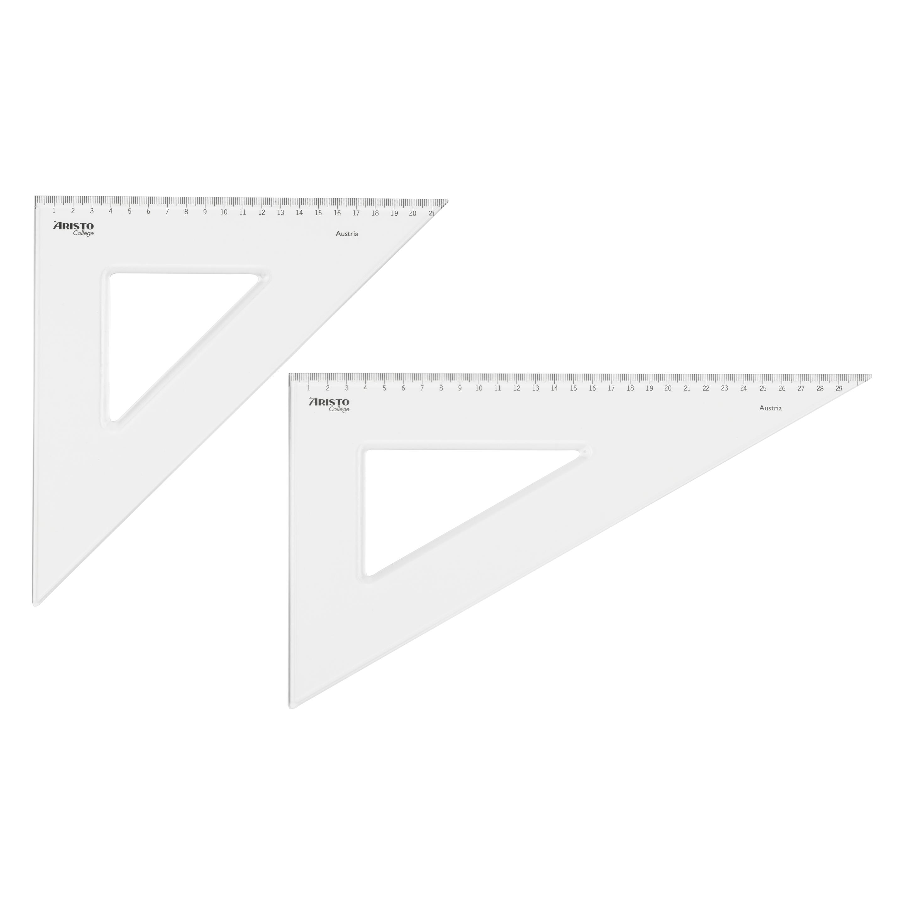 Aristo College Dreieck Set 30 cm, 45°+ 60°, transparent (30 cm, Kunststoff) (AR23805)