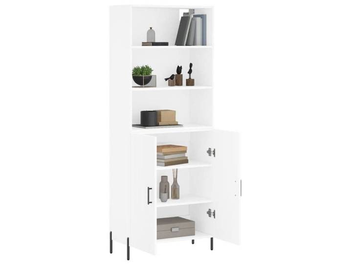 BEL-ACHAT* Buffe haut - Capacité généreuse - Cabinet Vaisselier Blanc 69 5x34x180 cm - Bois d'ingénierie Prom76683011