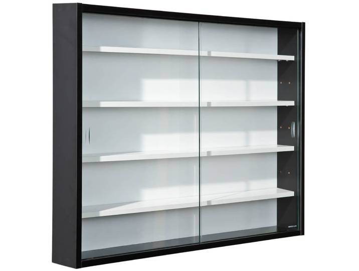 Vitrine murale 5 compartiments noire et blanche