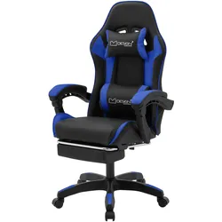 GAMINGSTUHL Schwarz-Blau aus Kunstleder