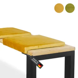 Lycce Klemmkissen / Sitzkissen mit 1 Leiste, Samtbezug FRESH senf oliv