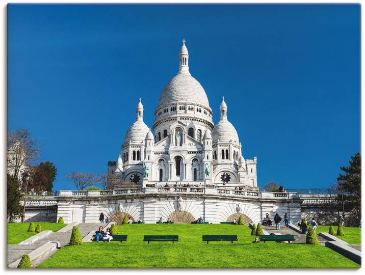 Leinwandbild ARTLAND Paris Sacre Coeur , beige (farbe bild(er): naturfarben), B:40cm H:30cm, Bilder, Leinwandbild, auf Holzrahmen gespannt