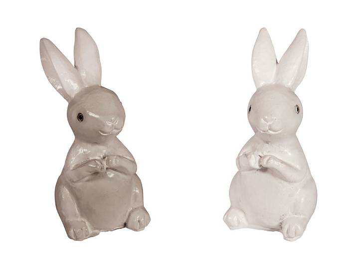 Rayher Polyresin-Hasen mit Klebepunkt 2 × 2 × 4 cm 4 Stück