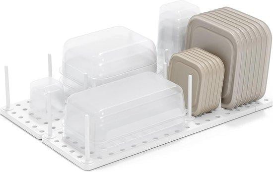 Keukenlade-organizer set van 2 stuks, wit, plastic