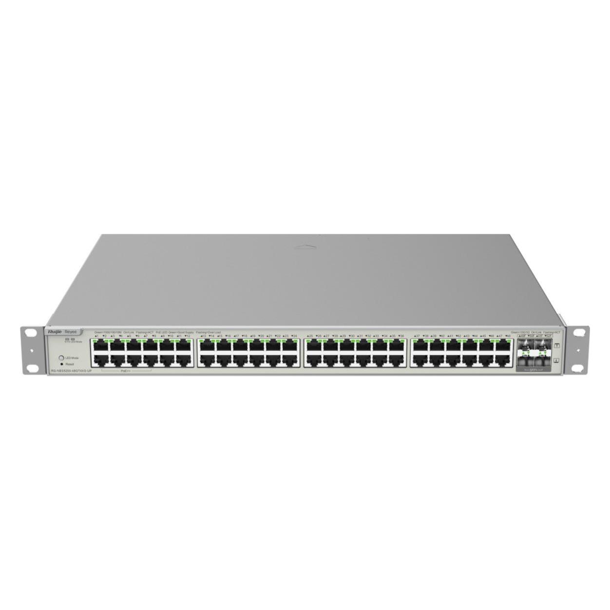 Ruijie Reyee 48-Port Gigabit Layer 3 PoE Switch, 48x Gbit, 4x SFP+, 740W (48 Ports) (RG-NBS5200-48GT4XS-UP)