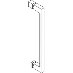 HSK Ersatzteile Stangengriff eckig, Schwarz-matt, E100140-35-68 E100140-35-68