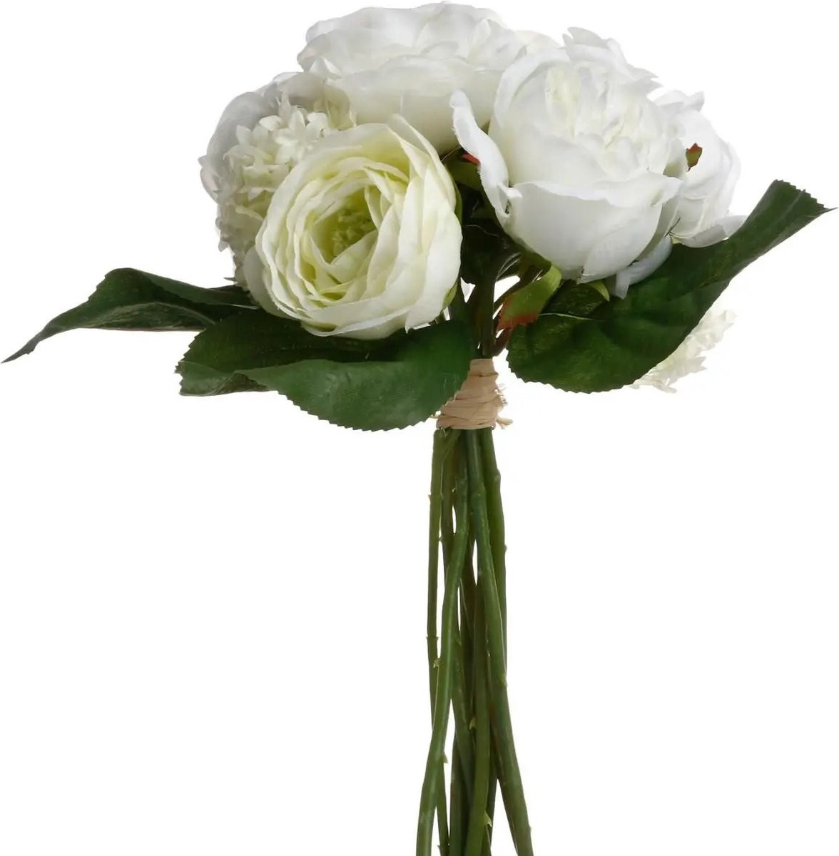 Atmosphera Kunstbloemen Boeket Witte Rozen - 30 cm