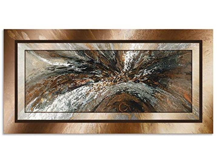 ARTland Wanddeko Wandbild Alu Verbundplatte für Innen & Outdoor Bild 60x30 cm Abstrakte Kunst Geometrie Modern Abstrakt Kreativ Kupfer T9PD