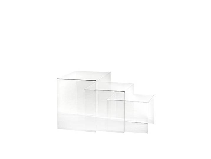 Iplex Design Trix bijzettafels, 3 hoogtes, plexiglas, transparant