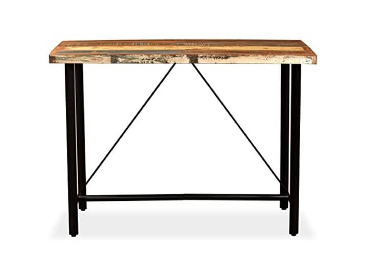KGHERMDF Bartisch Altholz Massiv 150x70x107 cm Industrie Design, Stahlrahmen, Recyceltes Holz, Für Küche Wohnzimmer
