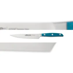 Arcos Serie Brooklyn - Gemüsemesser - Klinge aus Nitrum geschmiedetem Edelstahl 130 mm - HandGriff Micarta Farbe Blau (Seiden klinge)