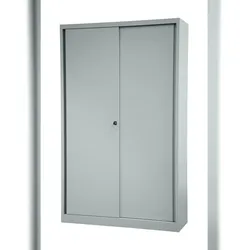 BISLEY ECO Schiebetürenschrank aus Metall abschließbar 5 OH in lichtgrau Aktenschrank Werkzeugschrank Schrank mit Schiebetüren