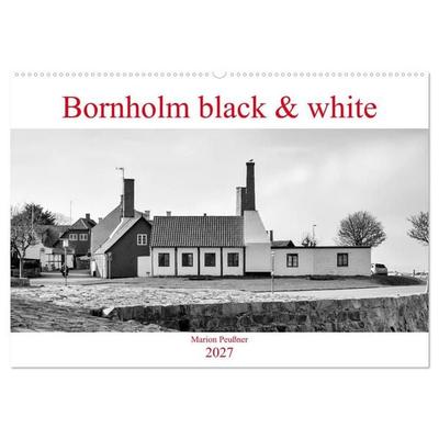 Bornholm black & white (Wandkalender 2027 DIN A2 quer), CALVENDO Monatskalender