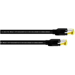 Cordial 15582 RJ45 Netzwerkkabel, Patchkabel CAT 7a S/FTP 15.00 m Schwarz PUR-Ma (S/FTP, CAT7a, 15 m), Netzwerkkabel