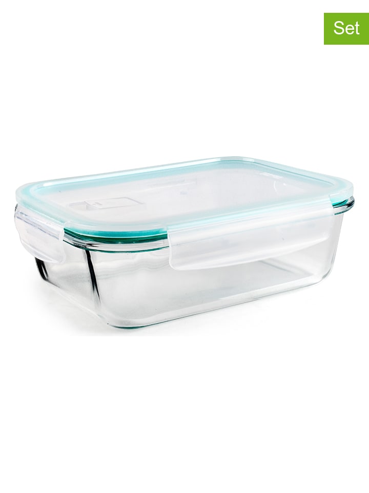 Ibili 3er-Set: Frischhaltedosen ''Basic'' in Türkis - 370 ml - onesize