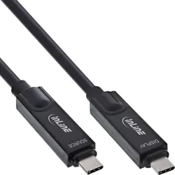 INLINE USB 3,2 Gen,2 AOC Kabel, USB-C Stecker/Stecker, 8K60Hz, 60W, schwarz, 3m