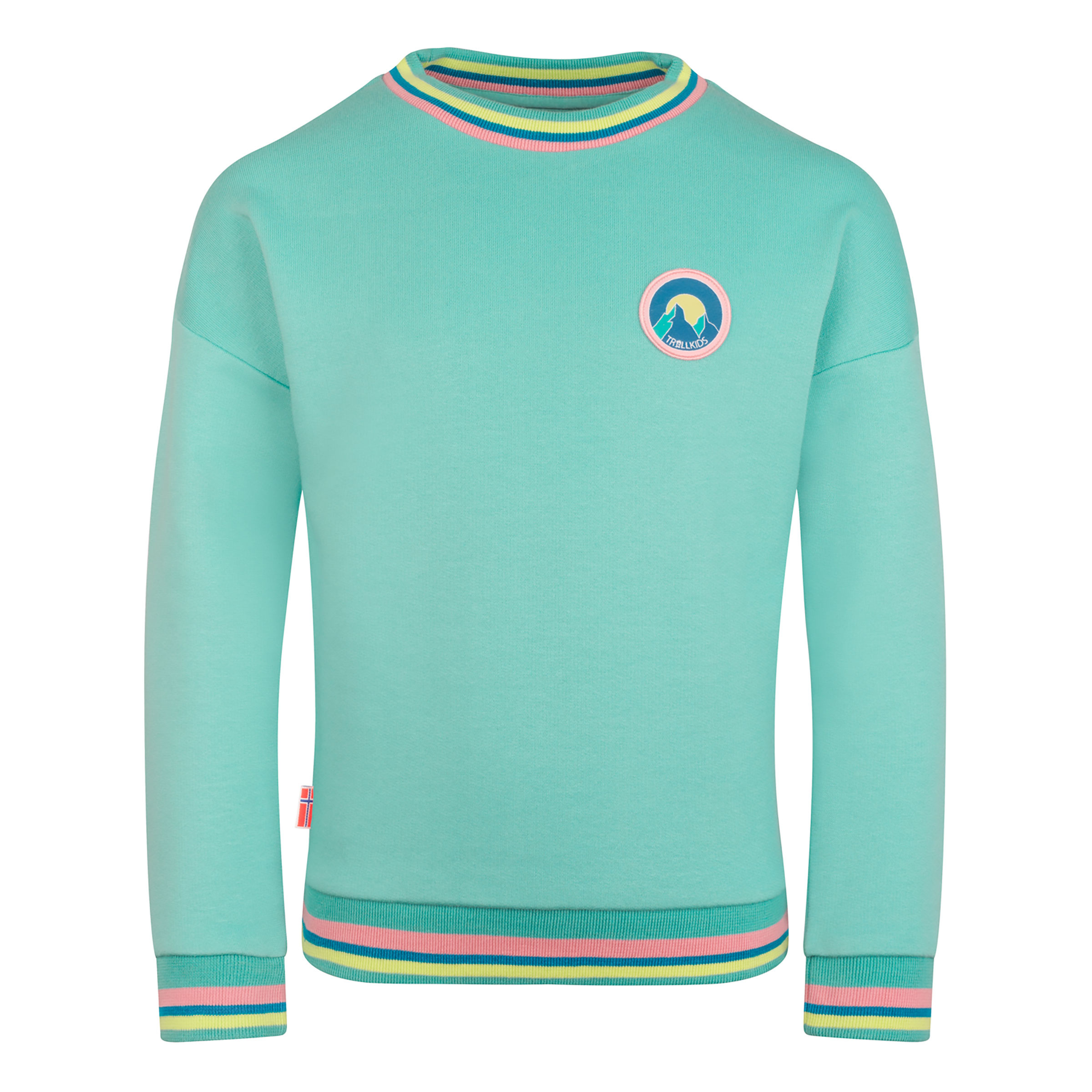Trollkids Senja Kinder Pullover tuerkis Größe 152 Lifestyle Widerstandsfähig