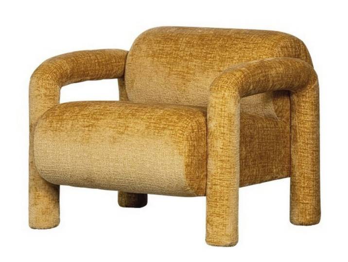 Fauteuil design en velours doré