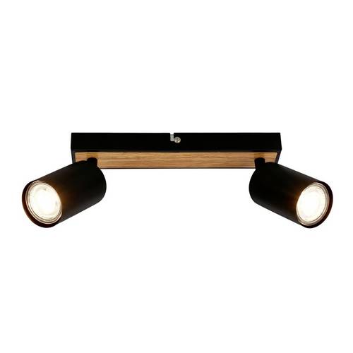 Briloner TIB 2172024 Deckenstrahler LED GU10 9W Schwarz, Holz