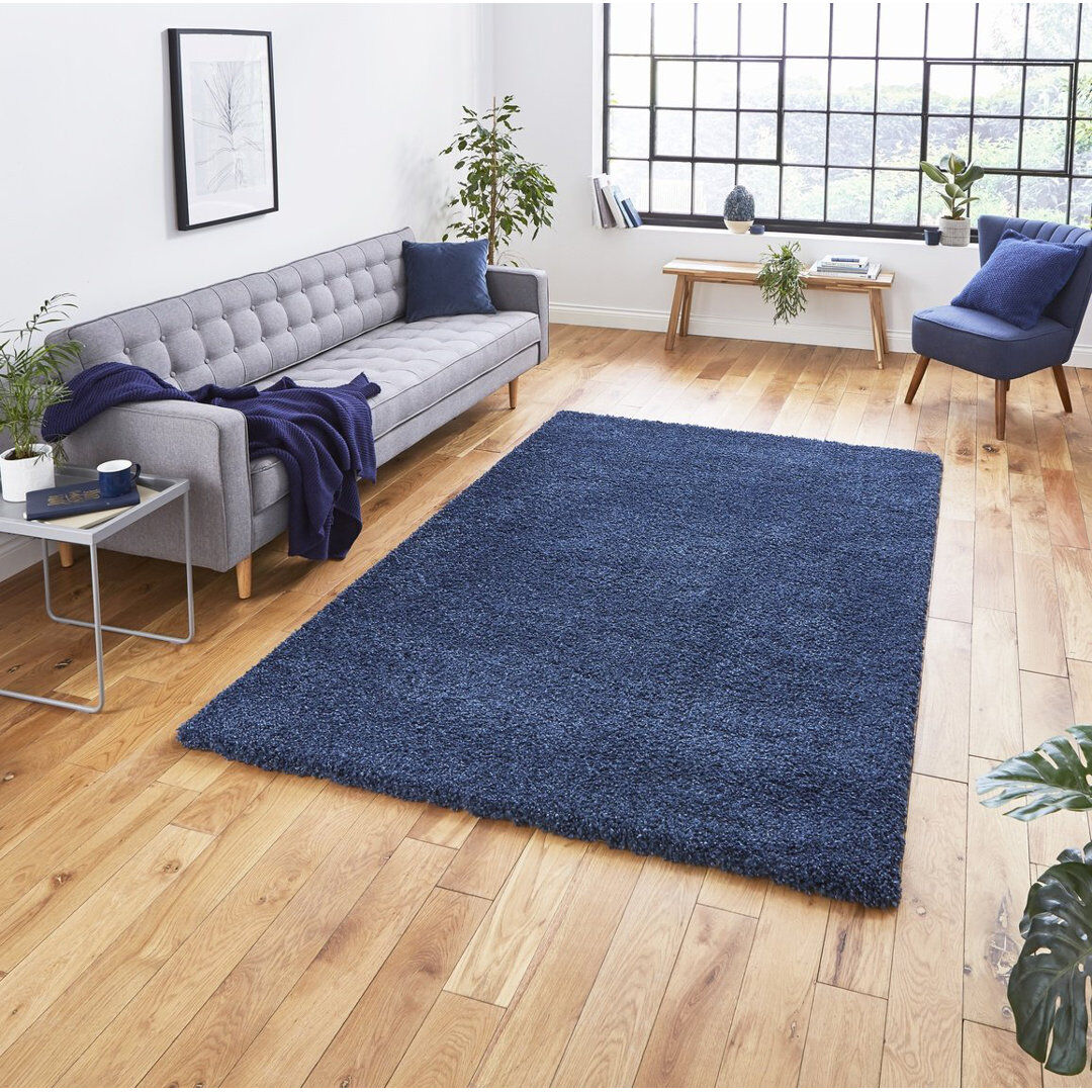 Latitude Run Lufkin area rug Machine Woven Rectangle Dark Blue Dark Blue Rectangle 160 x 220cm