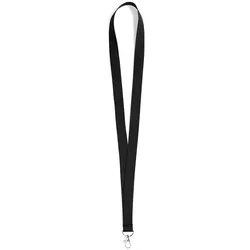 25x Kordel / Lanyard Schwarz mit drehbarem Metallhaken