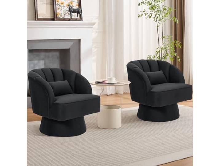 Loungesessel Wohnzimmer 360° Drehbarer Sessel, Relaxsessel Mit Armlehnen Samt Sessel Mit Rückenlehne, Übergroßer Gepolsterter Sitz Für Schlafzimmer Büro Lesesaal