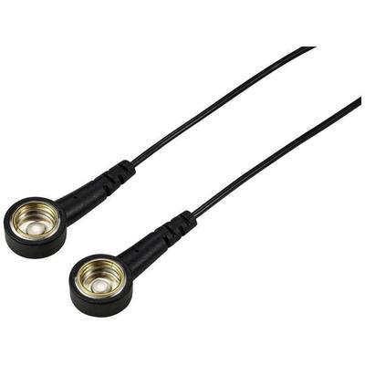 TRU COMPONENTS TC-12358916 ESD-Erdungskabel Schwarz 3.6m Druckknopf 10 mm, Druckknopf 10mm