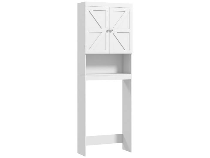 Meuble wc au-dessus des toilettes placard 2 portes étagère bois blanc