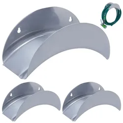 Relaxdays Metall Schlauchhalter Wand 3er Set Grau