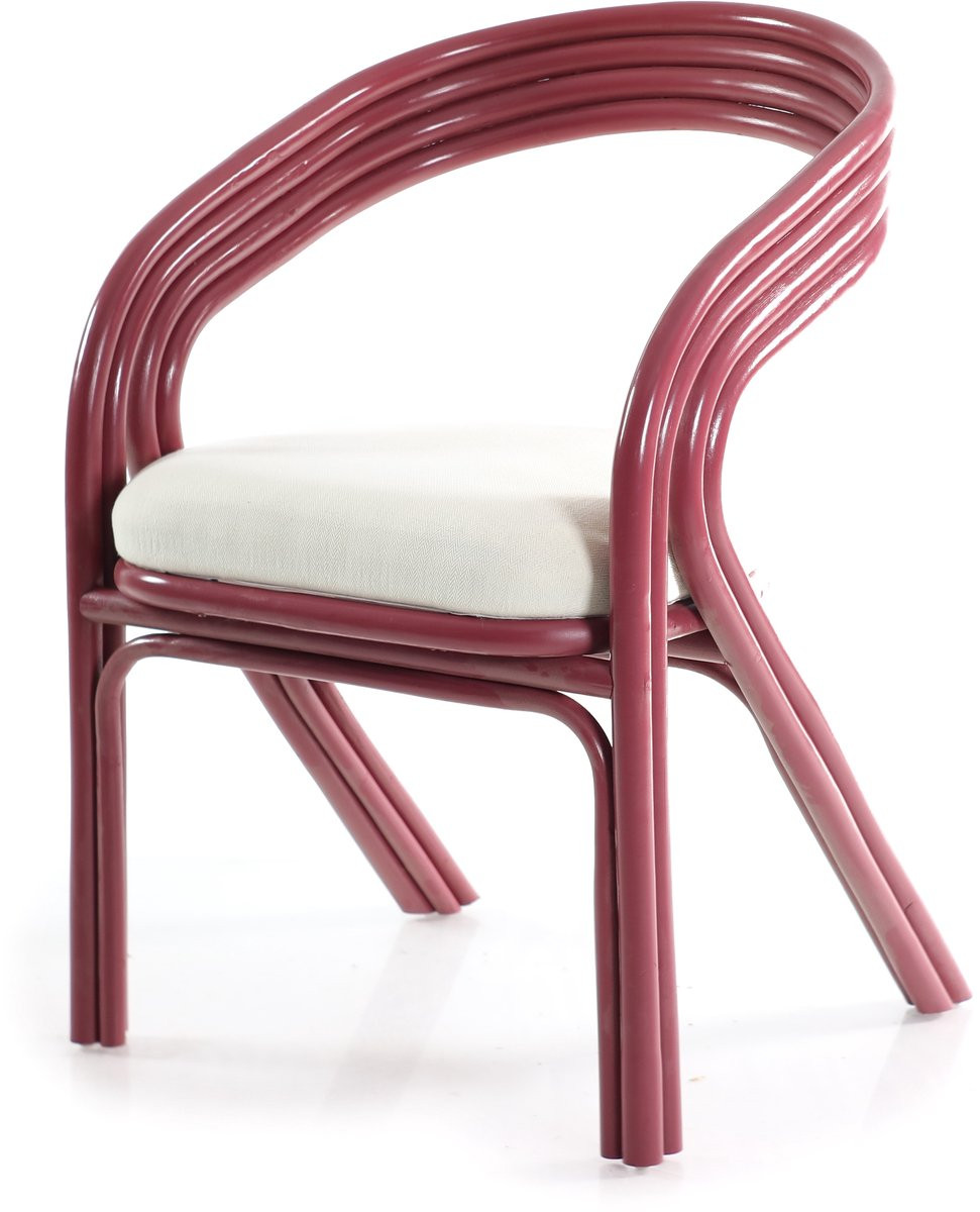 Canal Living Eetkamerstoel Brunch Rode Rotan B/D/H: 66 x 66 x 75 cm