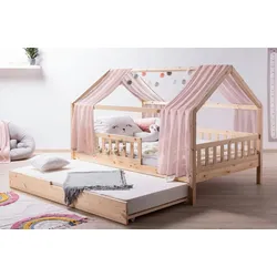 Hausbett KIM Naturfarben Altrosa ca.120x200cm Echtholz