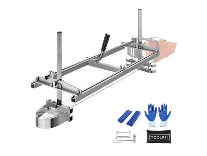 VEVOR Gruminette Scierie Mobile Portable 355-914 mm Barre de Guidage en Acier Galvanisé avec Épaisseur de Coupe 5\,08-300 mm Coupe Transversale Moulin à Scie à Chaîne de Tronçonneuse pour Constructeurs
