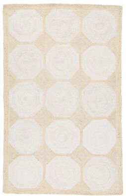 Juniper Home Salazar Natural Geometric Light Beige/ White Area Rug
