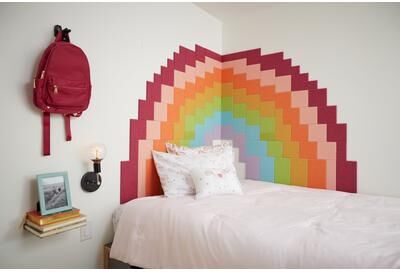Felt Right Pixel Rainbow   Sound Dampening Pinnable Tiles