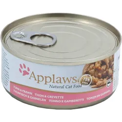 Applaws 70g Katzennassfutter Sparpaket 48 x 70 Gramm Thunfisch & Garnelen