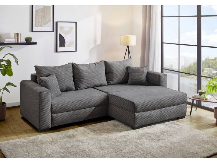 Jockenhöfer Gruppe Ecksofa Ecksofa Elmau, Größe Ottomane: XL, B:261cm, mit Schlaffunktion, Bettkasten & 2 Zierkissen