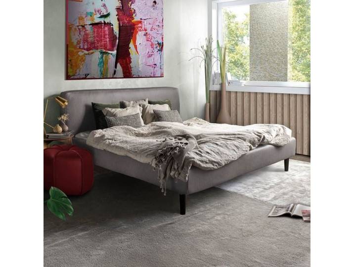 Polsterbett Elas Komfort Webstoff 160x200cm Hellgrau retro/vintage