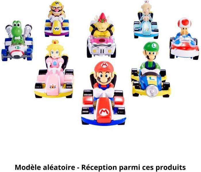 Hot Wheels Mario Kart miniatuurauto, schaal 1:64, willekeurig model