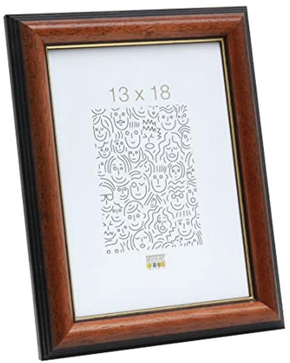Klassieke houten fotolijst in beige, 13x18 cm