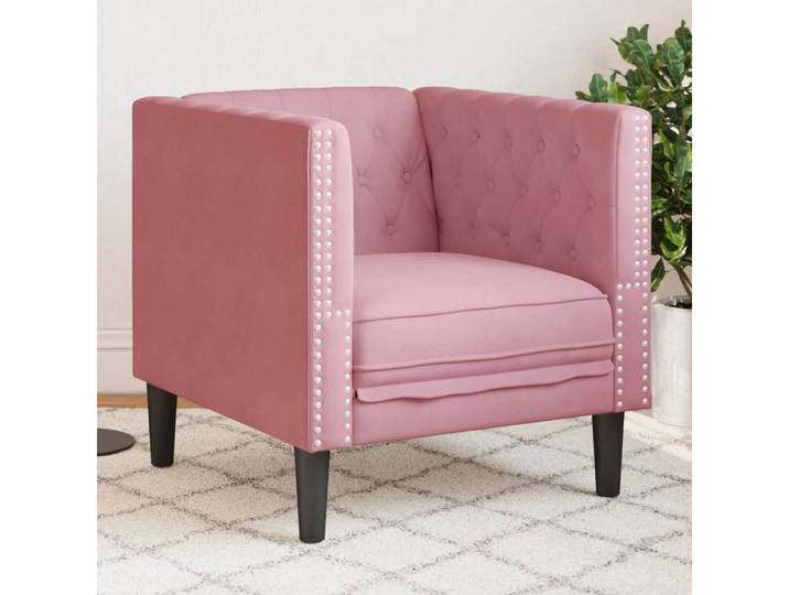 vidaXL Sofa, Chesterfield-Sessel Rosa Samt