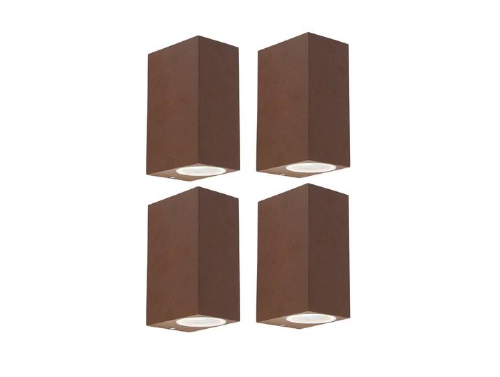 Ensemble de 4 appliques murales intelligentes brun rouille IP44