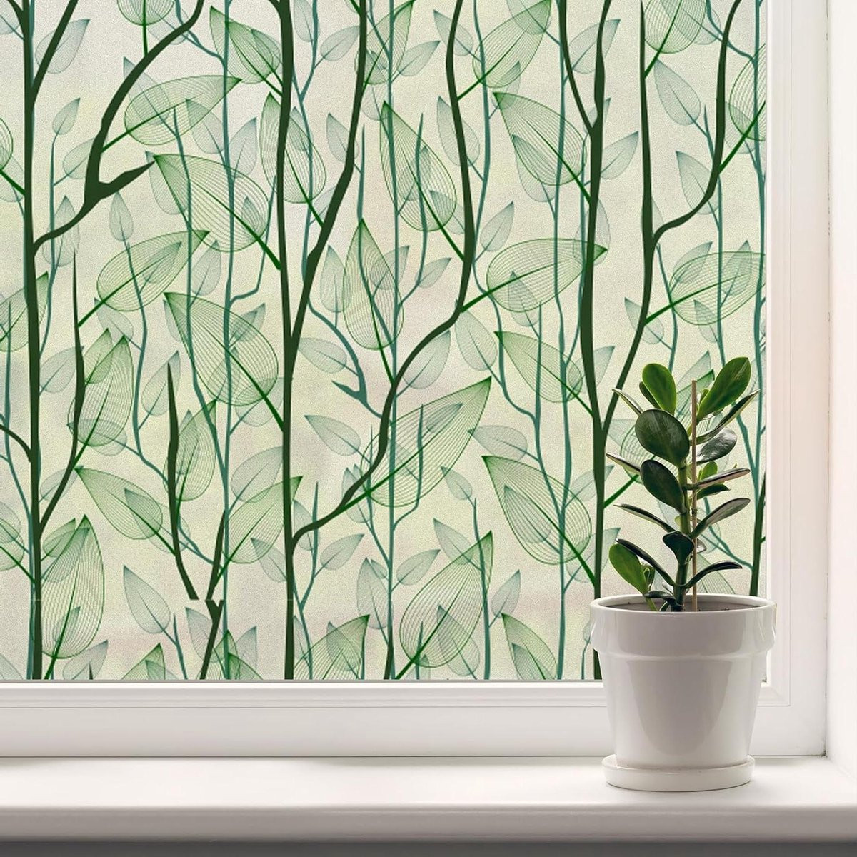 Matwitte privacy raamfolie voor glas, statisch hechtend, 445 x 200 cm