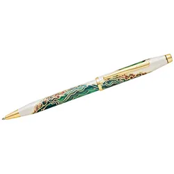 Cross, Schreibstifte, Drehkugelschreiber Wanderlust Borneo Weiss-Lack Grün Gold Geschenkbox (1x)