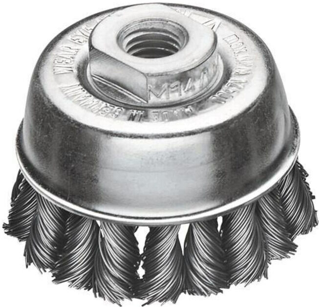 Lessmann Brosse boisseau torsades alternées, fil d’acier 0,50 mm,⌀ brosse x filetage: 65XM14 mm (482217WZ)
