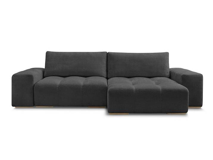 Ecksofa BOBOCHIC ANAKIN Stoff mit Textur schwarz
