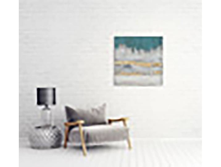 Leinwandbild Glühende Silhouette Türkis Mischgewebe Multicolor 70 x 70 x 3cm